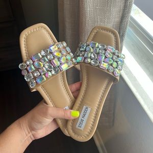 Steve Madden Rhinestones Bling Flat Sandals